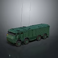 Green Military Vehicle With Six Wheels Two Antennas Armored Body And Military Design