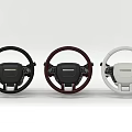 Three Different Colored Car Steering Wheels With Modern Design In Black Burgundy White