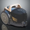 Modern Canister Vacuum Cleaner With Black And Beige Design Round Control Panel And Large Wheels