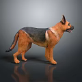 Detailed Realistic German Shepherd Dog Sculpture Carved With Lifelike Standing Pose