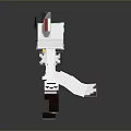 Cute Pixelated White Cat With Pink Ears Block Toy Figure Design