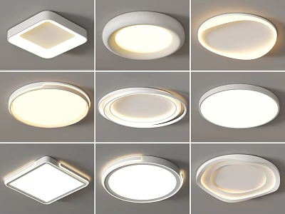 Different Shapes And Styles Of Ceiling Lights For Home Decoration 3d model