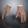 Brown Leather Gloves With White Lining And Stitching Details For Daily Warm Use