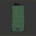 Green Military Off Road Vehicle With Roof Headlights And Red Tires
