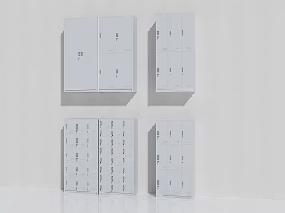 White Modern Bookcase Storage Units With Cabinet Doors And Multiple Compartments 3d model