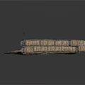 Textured Masonry Building Component With Layered Brick Design And Hay Surroundings