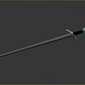 Medieval Sword With Metal Blade Red Hilt Silver Guard And Reflection On Dark Background