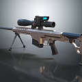 Tactical Modern Sniper Rifle Design With Optical Scope And Tripod Support 3d model