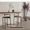 Modern Bar Chair Bar Stool High Stool 3d model