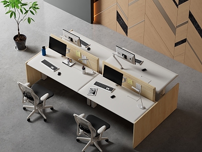 Modern office desk and chair staff multi-person office desk and chair combination model