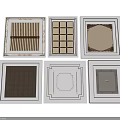 Various Ceiling Design Patterns With Framed Borders Grid Lines And Linear Details 3d model