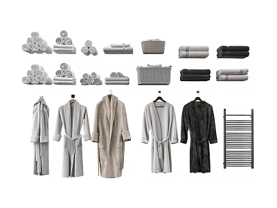 Towel Rack Towel Bathrobe Folding Towel 3d model