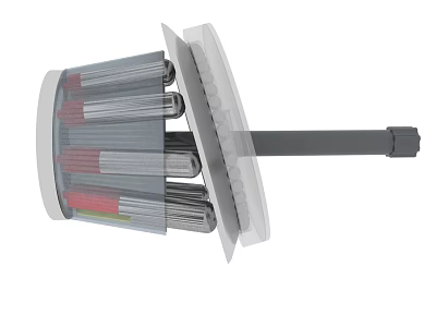 Mechanical Assembly Internal Structure With Transparent Casing Black Rod And Cylindrical Components 3d model