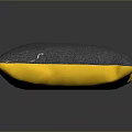 Gray Cushion With Yellow Edges And Colorful Logo For Daily Use