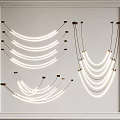Modern Luxury Chandelier With Multiple Curved Designs White Lighting And Metal Brackets