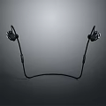 Modern Black Ear-hook In-ear Headphones With Comfortable Fit And Cable Design