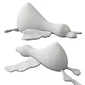 Plush Duck Toys In Gray And Beige Quilted Fabric With Soft Wings And Long Beak