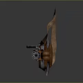 Detailed Vintage Mechanical Axe Featuring Brown Leather Handle And Wooden Metal Structure