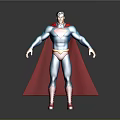 Superman Game Movie Character 3D Render With Blue Suit Red Cape Yellow Belt S Logo