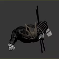 Game Movie Character In Silver Armor With Black Clothing And Samurai Style Decorative Helmet