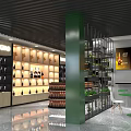 Tsing Brand Modern Mall Store With Beverage Display Shelves And Seating Area