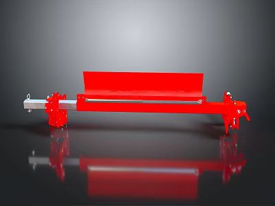 Durable Red Metal Industrial Equipment Featuring Structural Support Frame And Flat Plate Design 3d model
