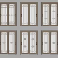 Various Design Sliding Doors With Metal Frames Glass Panels Decorative Patterns And Modern Styles 3d model