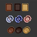Various Woven Household Baskets With Handles In Different Colors And Styles