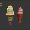 7 Eleven Ice Cream Cone And Cup With White Lid And Golden Logo