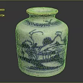 Traditional Blue And White Porcelain Vase Sculptural Carving With Landscape Patterns And Bird Design