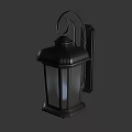 Vintage Black Wall Light With Metal Frame Transparent Shade And Curved Top Design