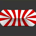 Red And White Striped Tent Shaped Decorative Furniture With Yellow Flags On Top