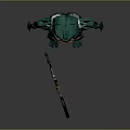 Green Futuristic Mechanical Robot Character With Detailed Armor And Body Structure