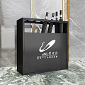 Modern Black Storage Organizer For Stationery With Sleek Design And Logo