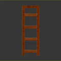 Red Wooden Bookshelf With Multiple Shelves And Cross Braces For Home Organization