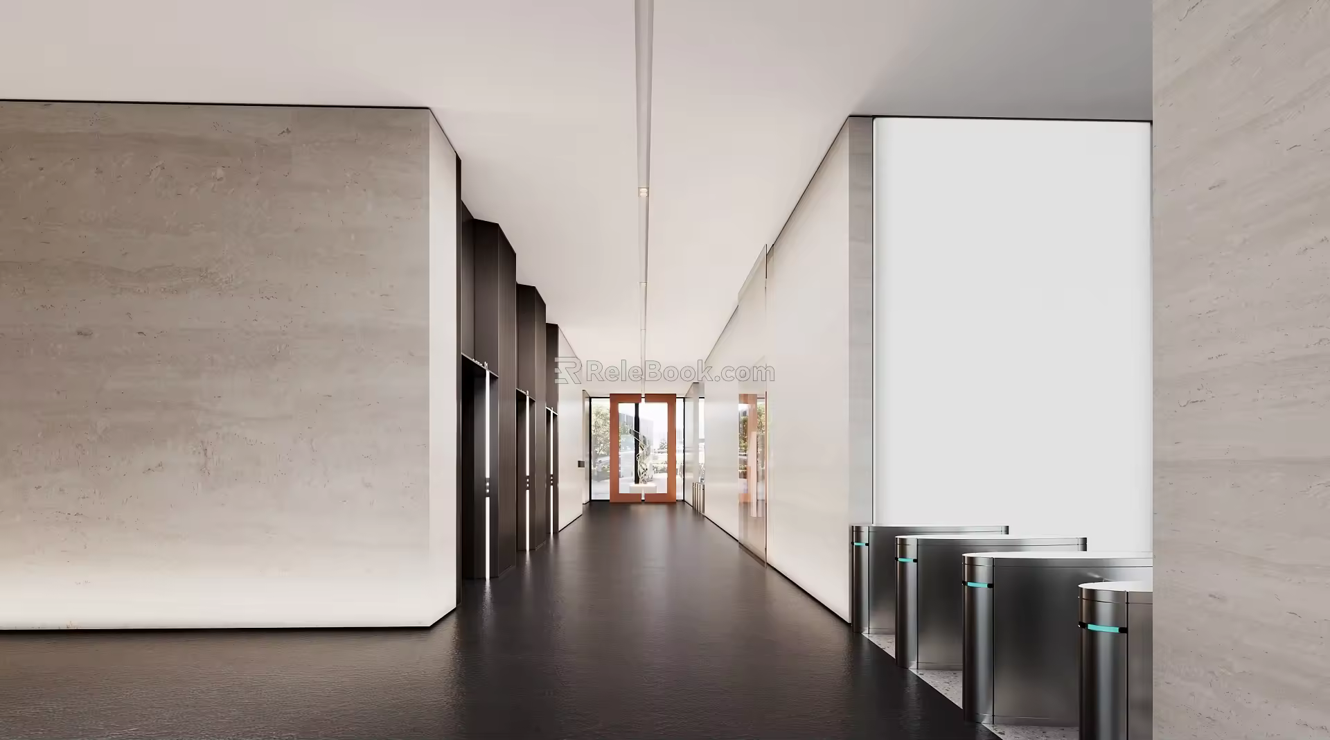 Elevator hall elevator aisle elevator front hall gate 3d model