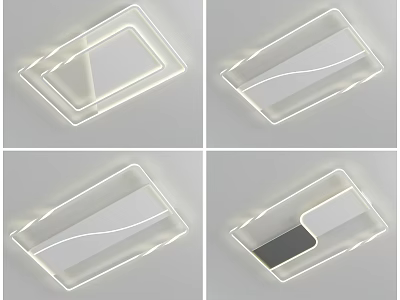 Modern Sleek Ceiling Lights With Geometric Linear Designs And Illumination Features 3d model