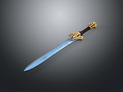modern officer sword long sword scabbard 3d model