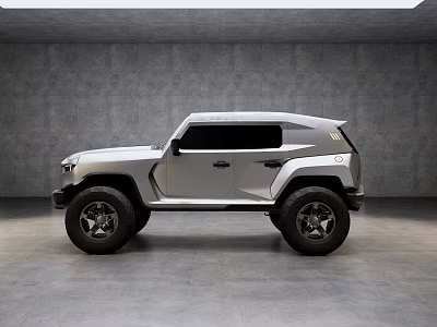 Sleek Silver SUV With Black Rims And Modern Design In Indoor 3d model