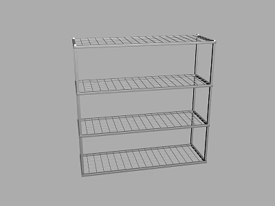 Sturdy Metal Wire Shelf Unit with Four Storage Layers for Organizing Items at Home 3d model