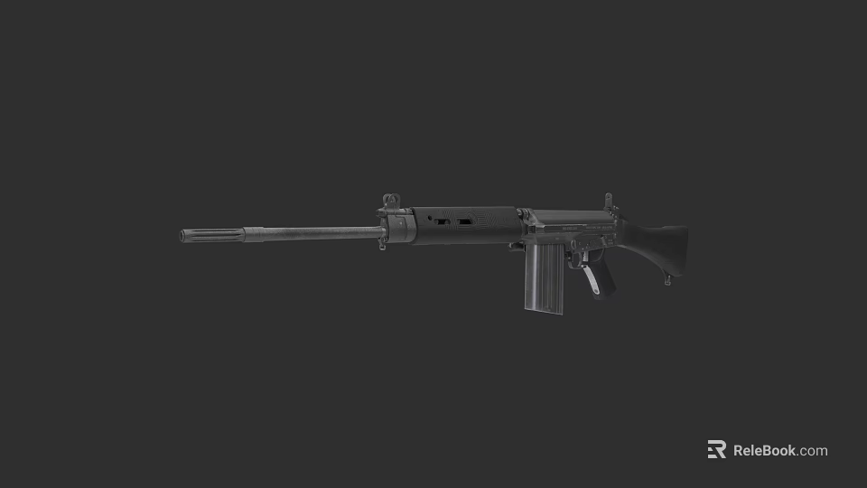 Modern Military Tactical Rifle Featuring Long Barrel And Detachable Magazine 3d model 