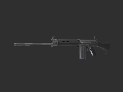 Modern Military Tactical Rifle Featuring Long Barrel And Detachable Magazine 3d model