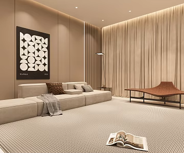 Living room sofa combination studio background 3d model