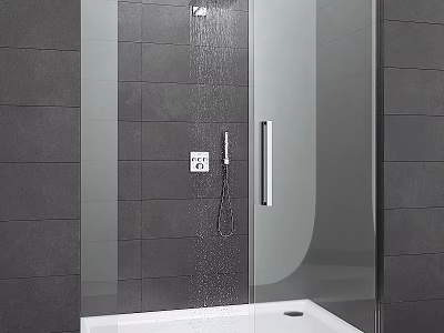 Modern Shower Sauna Design With Glass Enclosure And Rainfall Shower Head 3d model