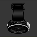 Black Sports Watch With Black Strap Multiple Sub Dials And Markings 3d model