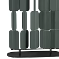 Modern Dark Toned Room Divider With Modular Slatted Panel Design 3d model