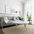 Nordic double sofa 3d model