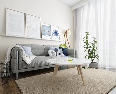 Nordic double sofa 3d model