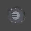Circular Industrial Viewport Structure With Metal Frame And Geometric Panels