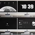 Apple iMac Computers Displaying Multiple Screens With Moon Image Digital Numbers Apple Logo And Interface 3d model